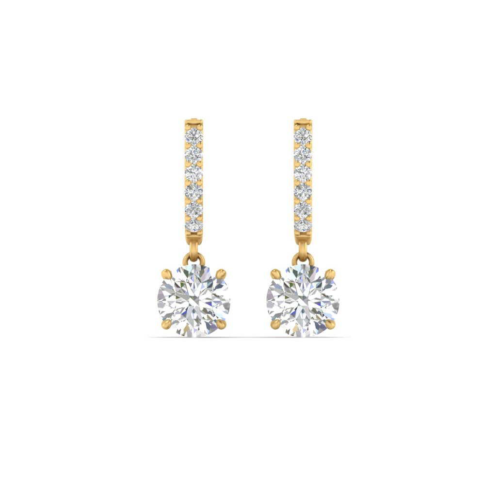 1 Carat Solitaire Diamond Drop Earrings Fascinating Diamonds