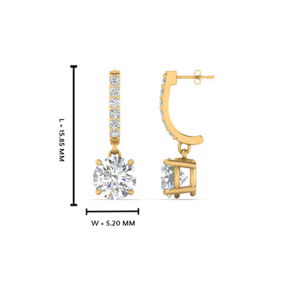 1 Carat Solitaire Diamond Drop Earrings Fascinating Diamonds