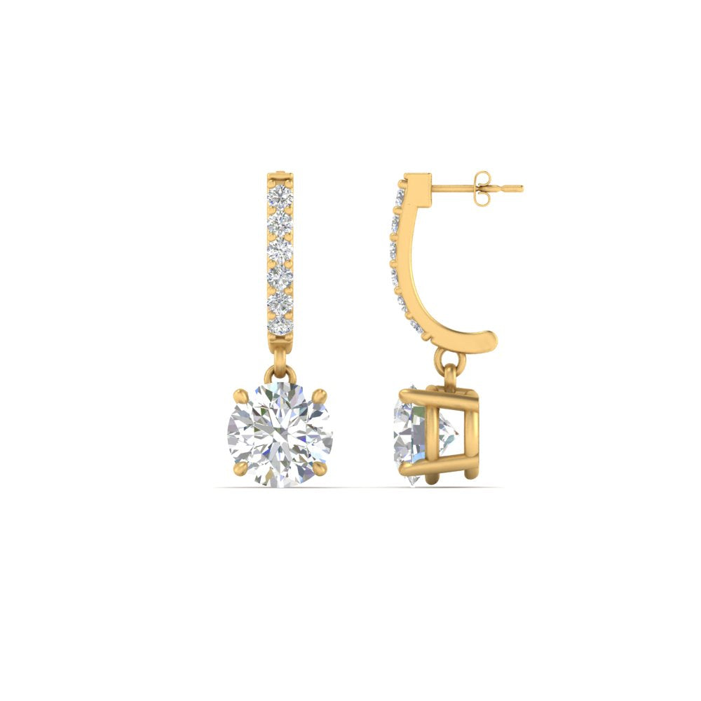 1 Carat Solitaire Diamond Drop Earrings Fascinating Diamonds