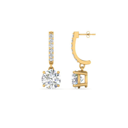 1 Carat Solitaire Diamond Drop Earrings Fascinating Diamonds