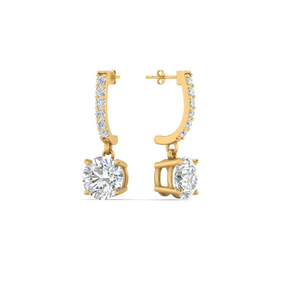 1 Carat Solitaire Diamond Drop Earrings Fascinating Diamonds