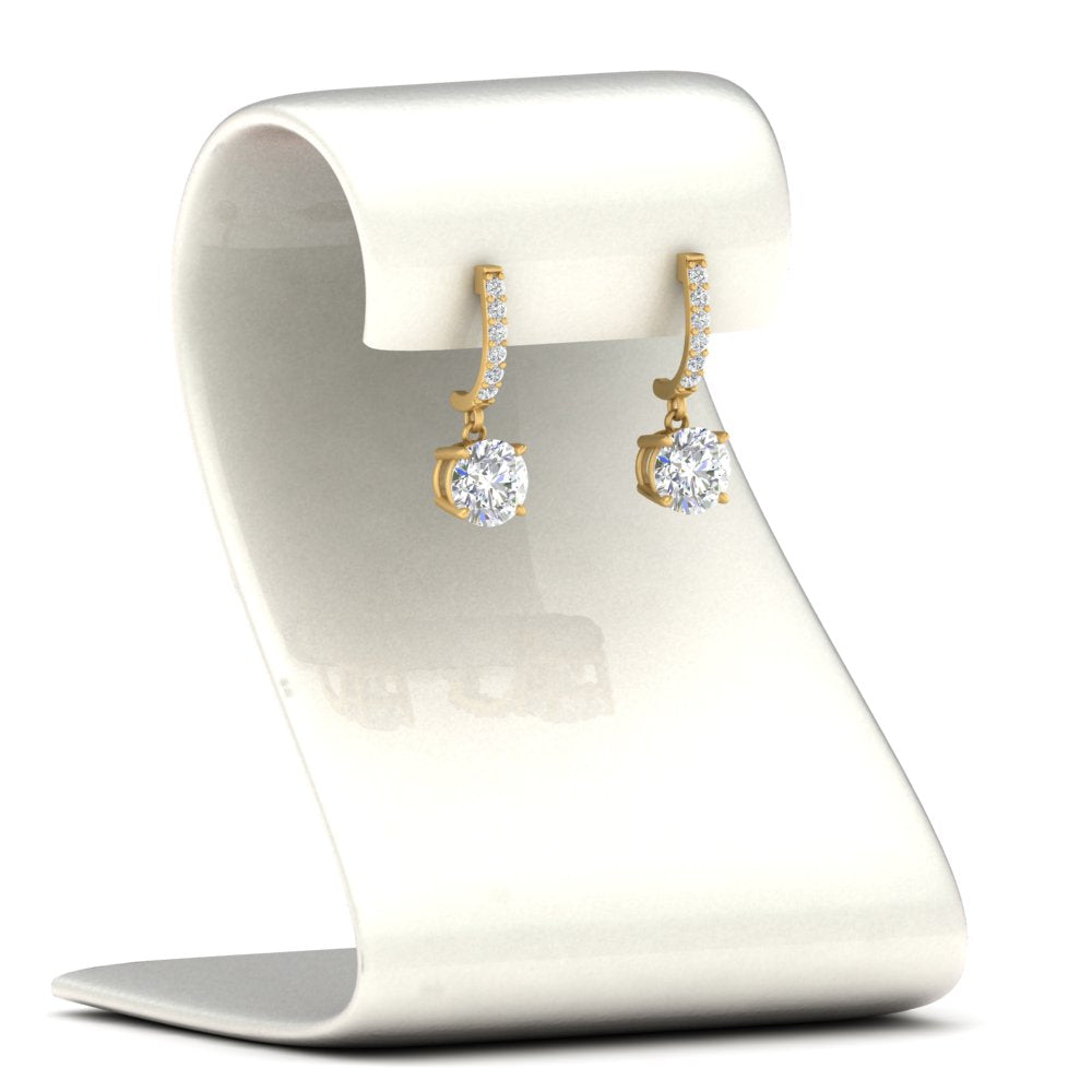 1 Carat Solitaire Diamond Drop Earrings Fascinating Diamonds