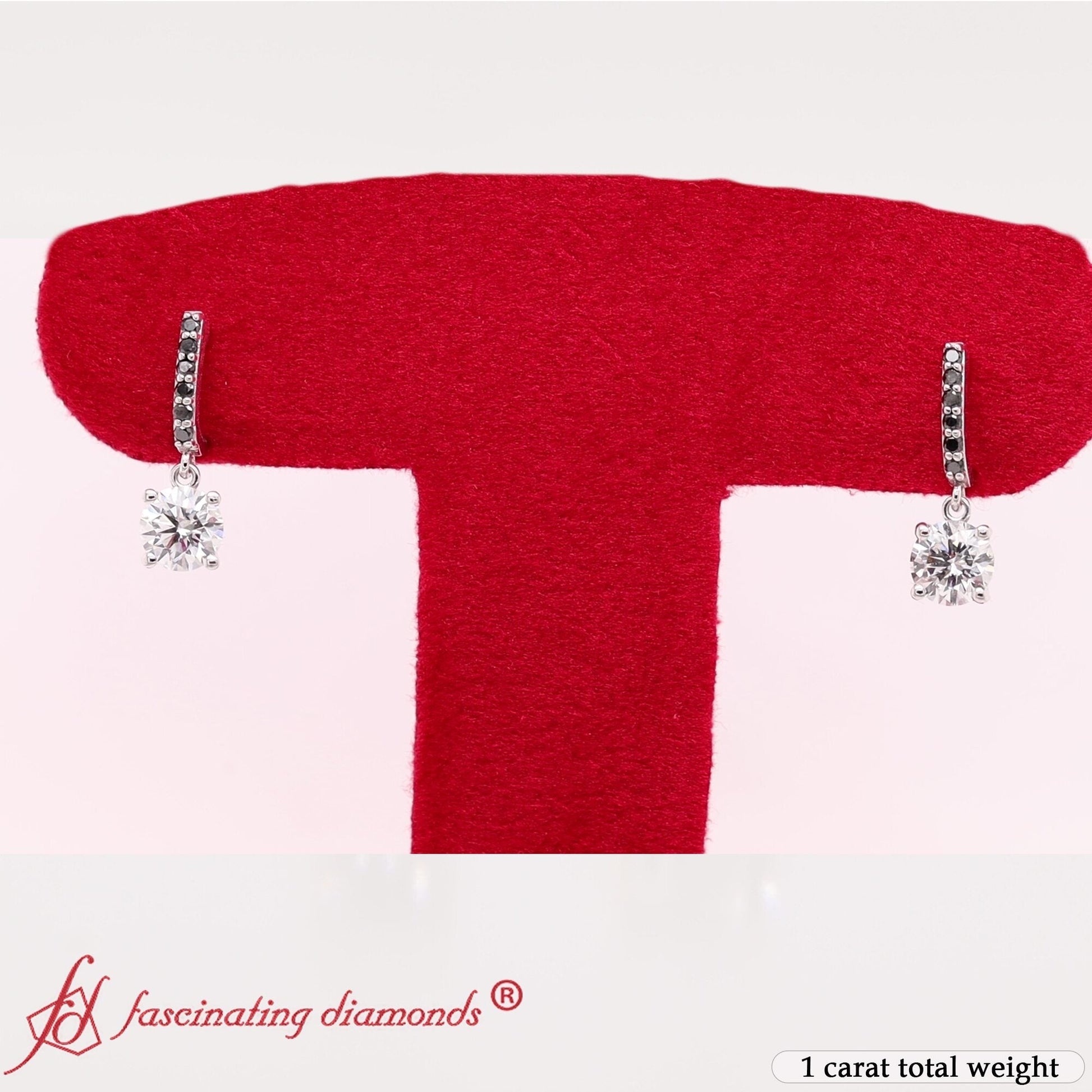 1 Carat Solitaire Diamond Drop Earrings Fascinating Diamonds