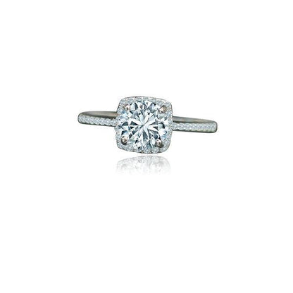 1CT Round Moissanite Halo Engagement 14K Gold Ring. 635R202K