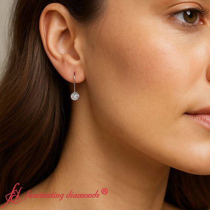 Lever Back Bezel Set Round Diamond Earrings Fascinating Diamonds