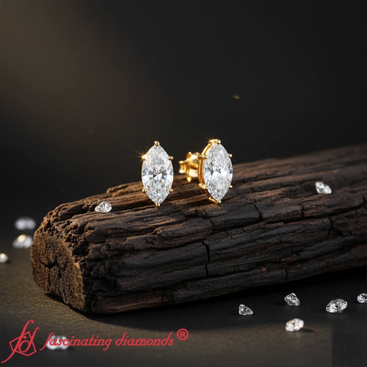 Marquise Diamond 6 Prong Stud Earrings Fascinating Diamonds