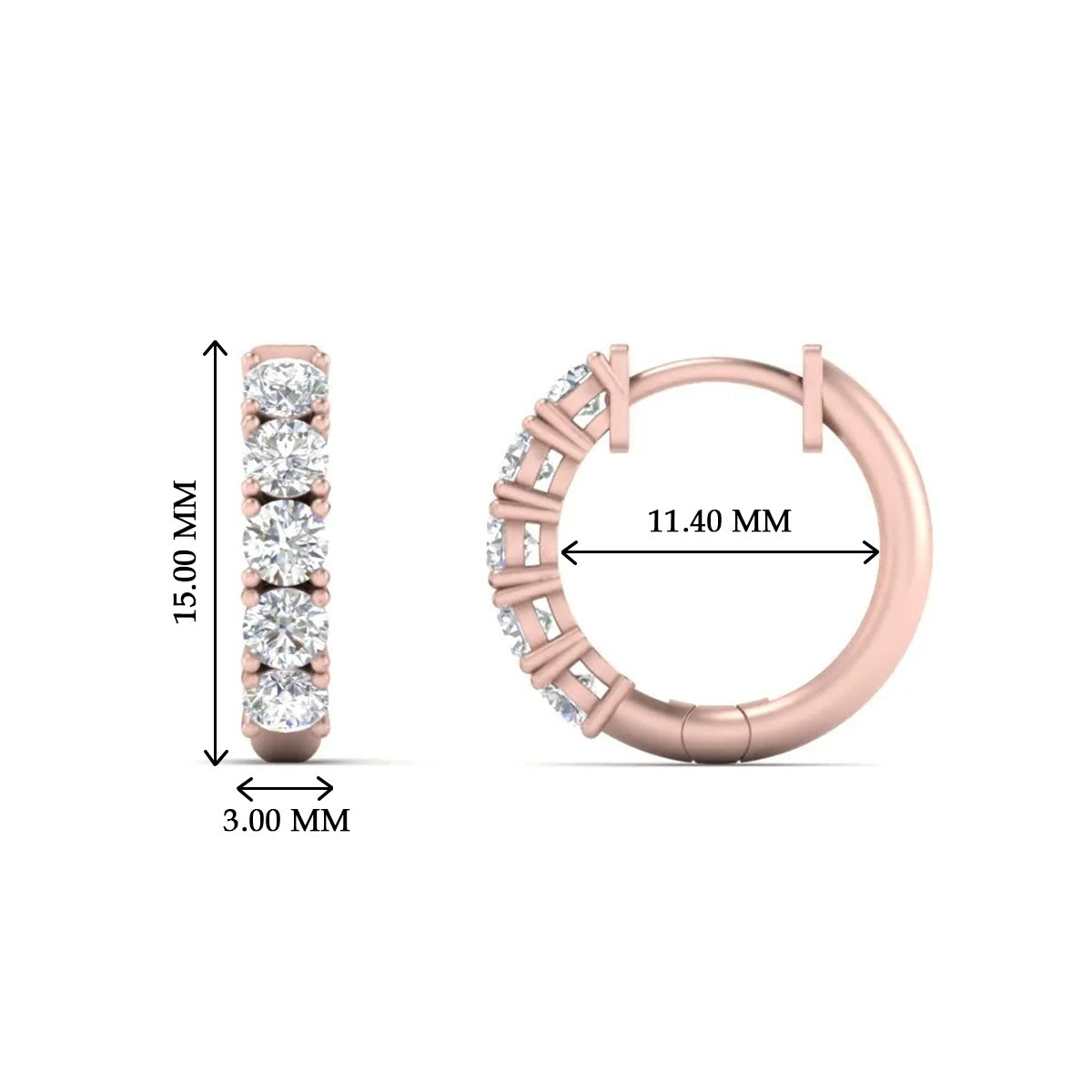 1 Carat Sparkle Five Stone Hoop Earrings Fascinating Diamonds