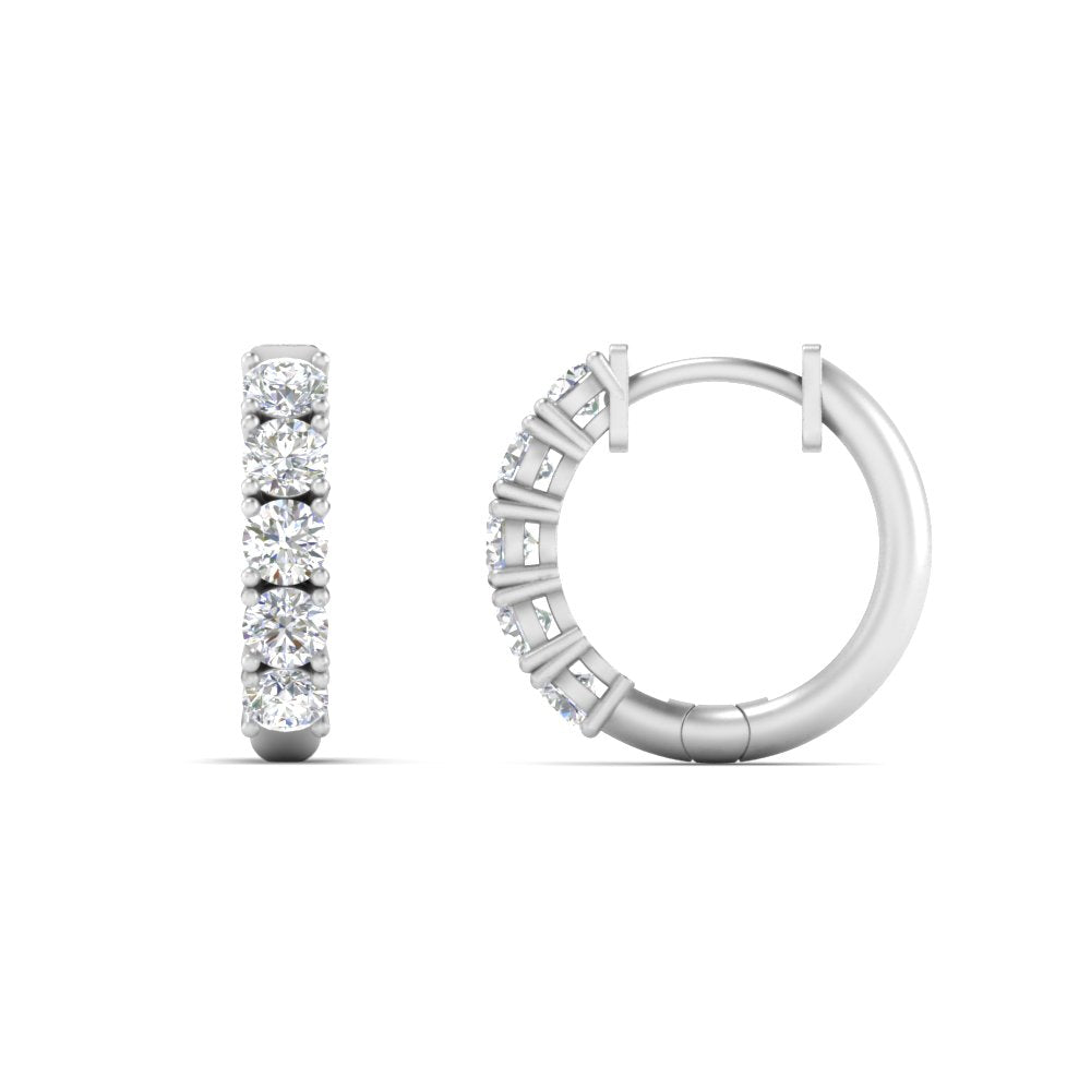 1 Carat Sparkle Five Stone Hoop Earrings Fascinating Diamonds