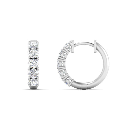 1 Carat Sparkle Five Stone Hoop Earrings Fascinating Diamonds