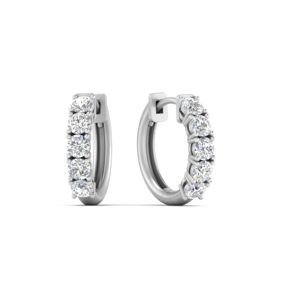 1 Carat Sparkle Five Stone Hoop Earrings Fascinating Diamonds