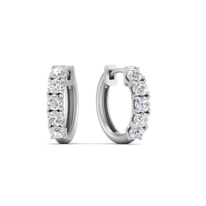 1 Carat Sparkle Five Stone Hoop Earrings Fascinating Diamonds