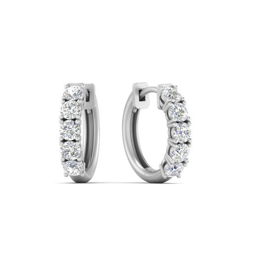 1 Carat Sparkle Five Stone Hoop Earrings Fascinating Diamonds