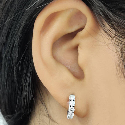 1 Carat Sparkle Five Stone Hoop Earrings Fascinating Diamonds