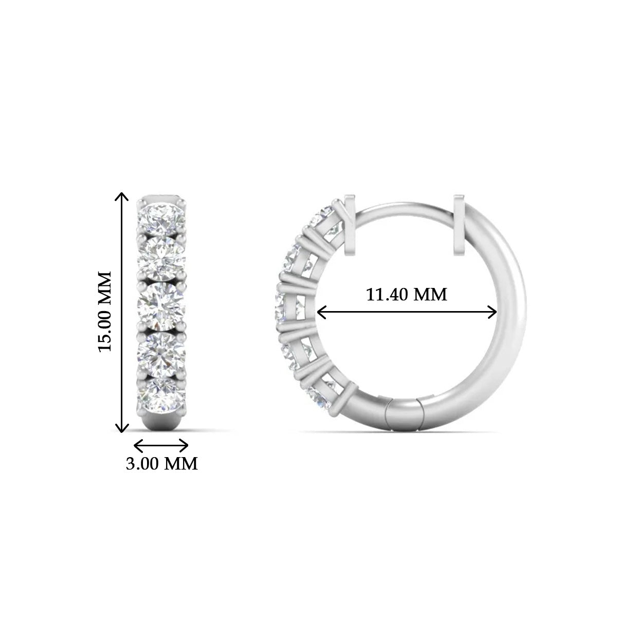 1 Carat Sparkle Five Stone Hoop Earrings Fascinating Diamonds