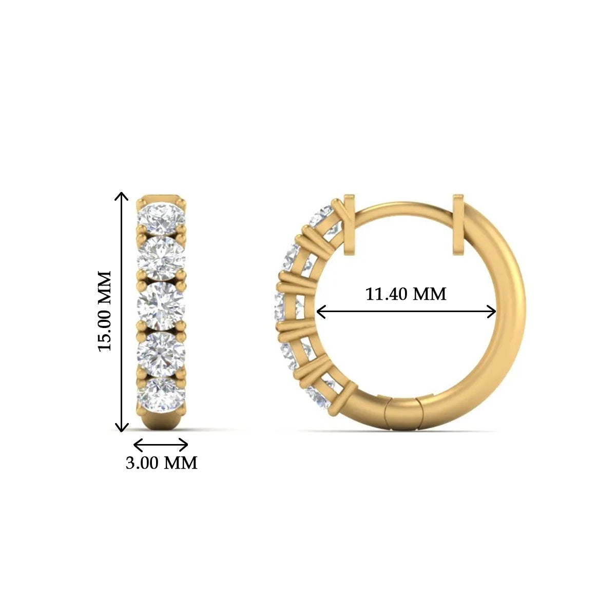 1 Carat Sparkle Five Stone Hoop Earrings Fascinating Diamonds