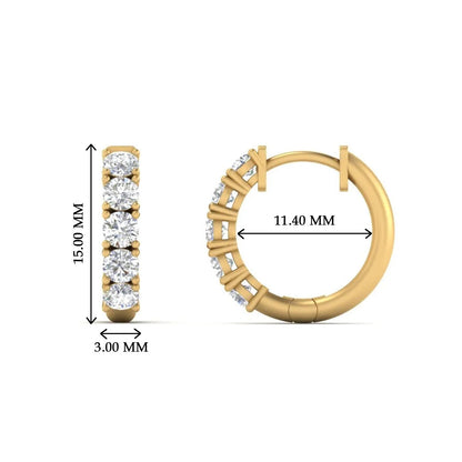 1 Carat Sparkle Five Stone Hoop Earrings Fascinating Diamonds