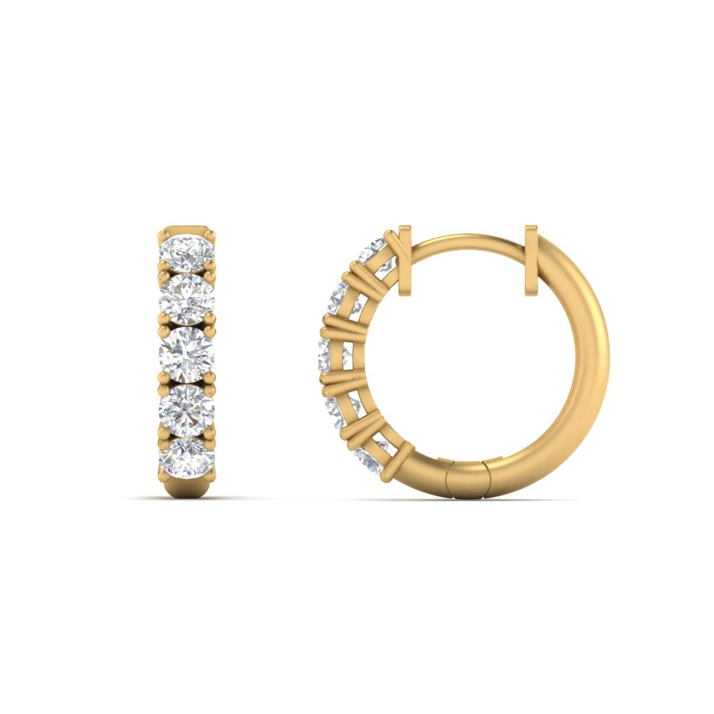 1 Carat Sparkle Five Stone Hoop Earrings Fascinating Diamonds