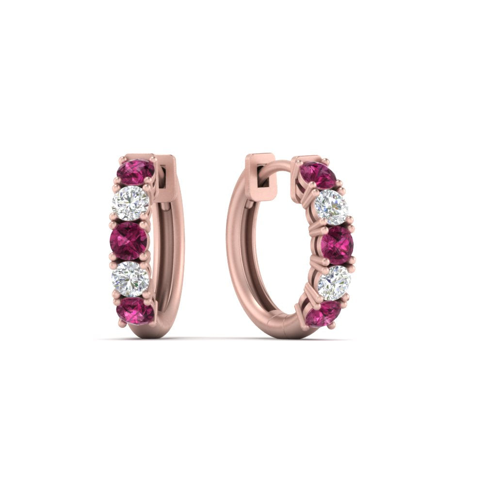 1 Carat Sparkle Five Stone Hoop Earrings Fascinating Diamonds