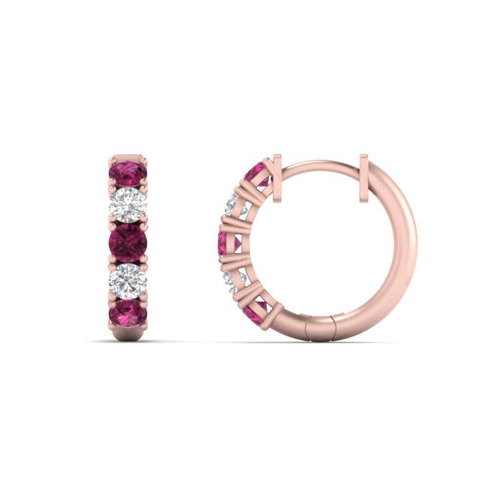 1 Carat Sparkle Five Stone Hoop Earrings Fascinating Diamonds
