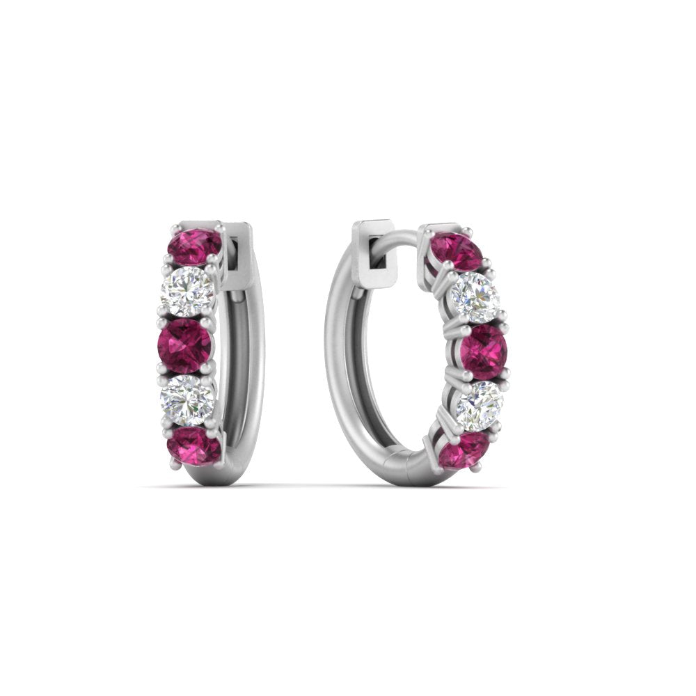 1 Carat Sparkle Five Stone Hoop Earrings Fascinating Diamonds