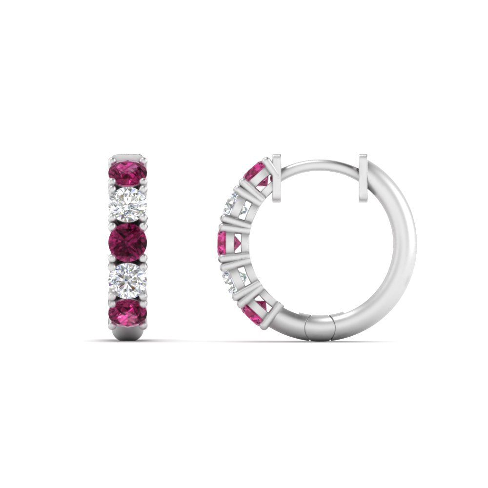 1 Carat Sparkle Five Stone Hoop Earrings Fascinating Diamonds