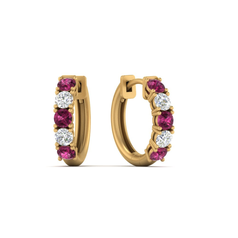 1 Carat Sparkle Five Stone Hoop Earrings Fascinating Diamonds