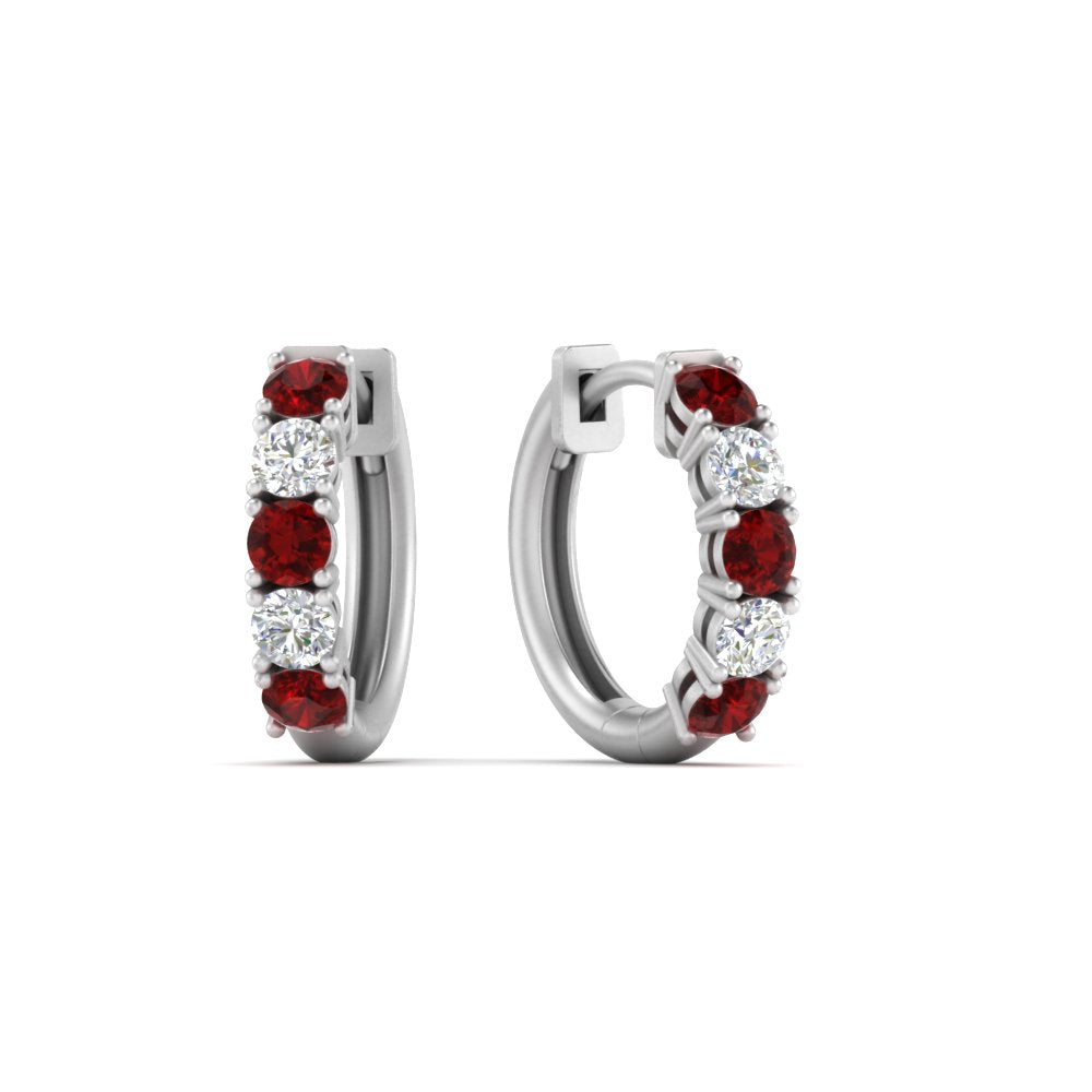 1 Carat Sparkle Five Stone Hoop Earrings Fascinating Diamonds