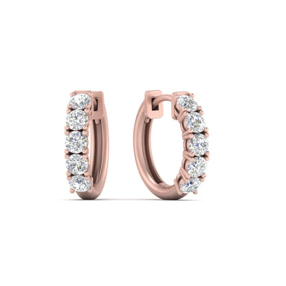 1 Carat Sparkle Five Stone Hoop Earrings Fascinating Diamonds