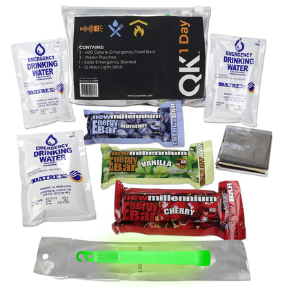 Quake Kits 1 Day Quick Grab Kit in Resealable Bag quakekits.com