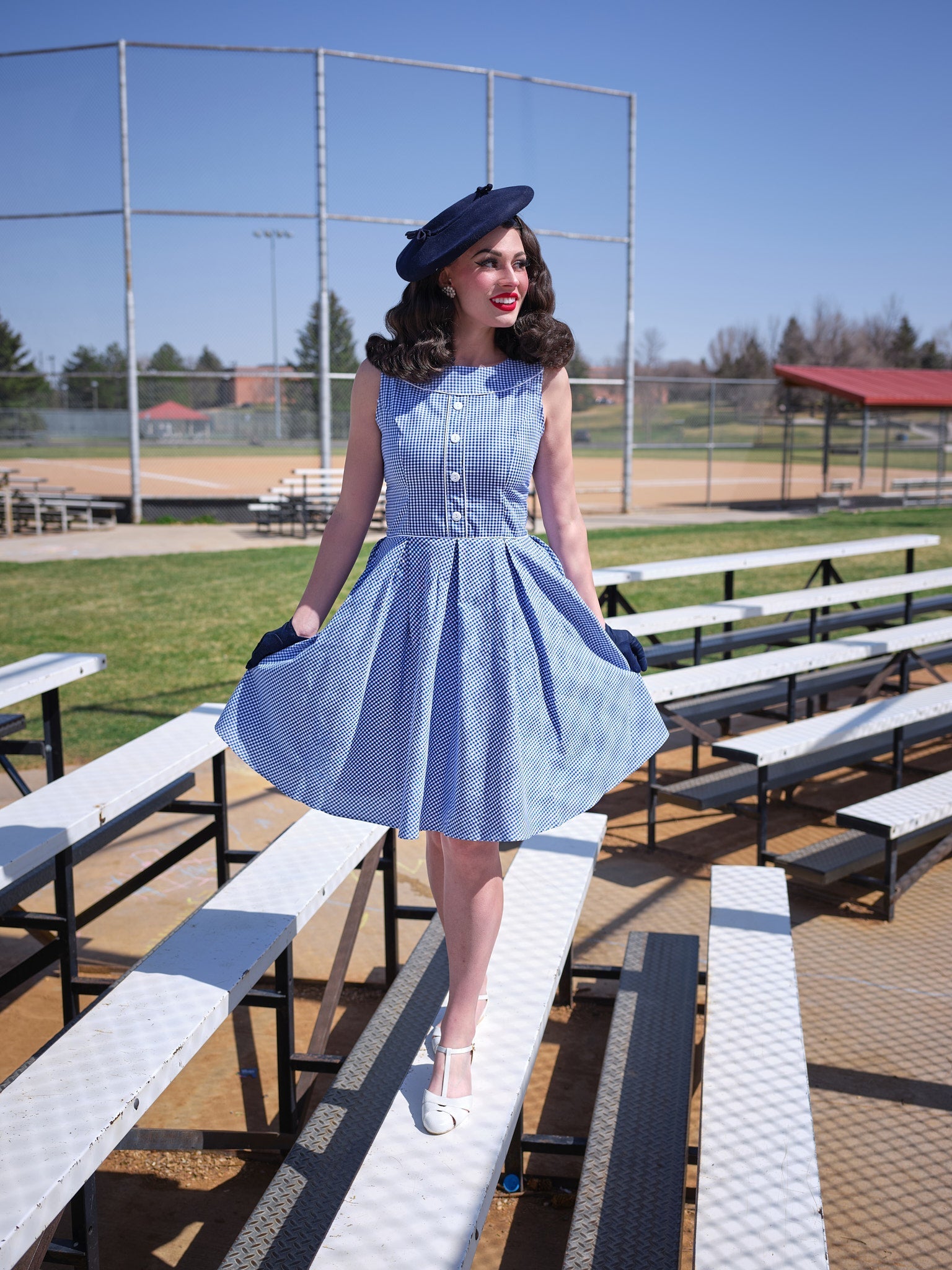 Elizabeth Dress in Gingham - XS only Retrolicious