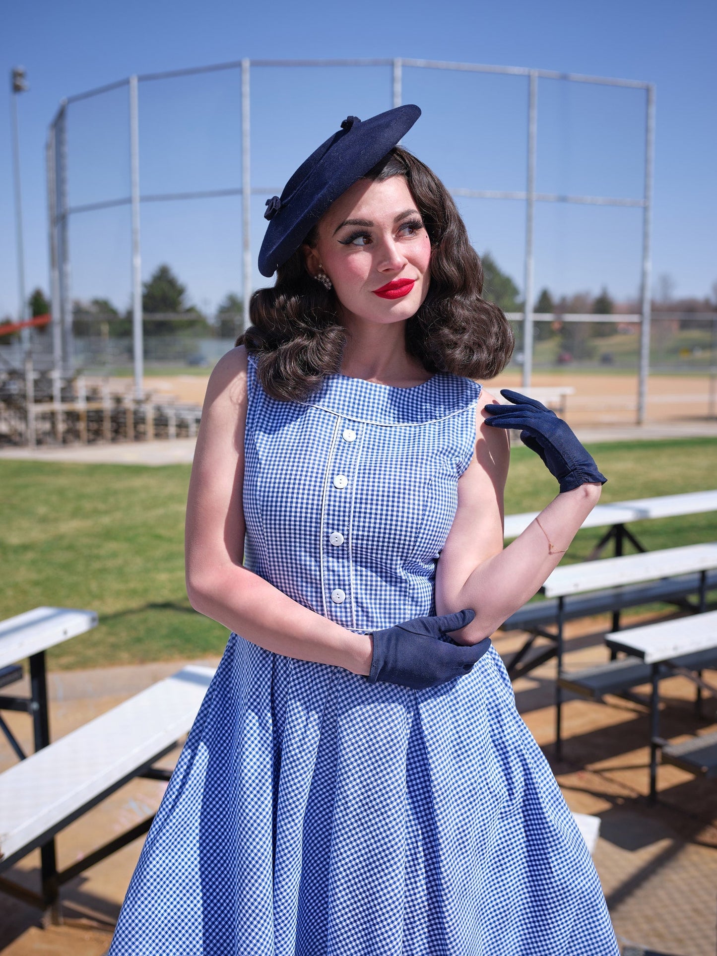 Elizabeth Dress in Gingham - XS only Retrolicious