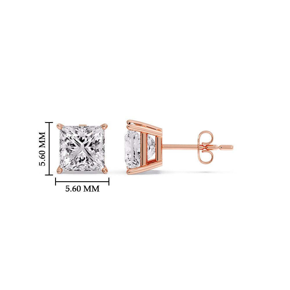 Princess Cut Diamond Stud Earring Fascinating Diamonds