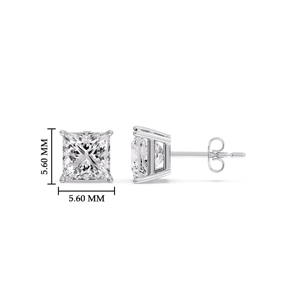 Princess Cut Diamond Stud Earring Fascinating Diamonds