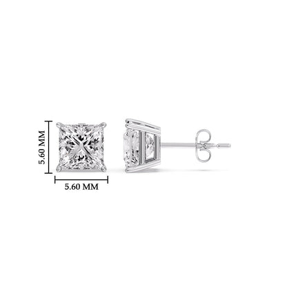Princess Cut Diamond Stud Earring Fascinating Diamonds
