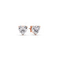 Heart Shaped 3 Prong Basket Stud Earring Fascinating Diamonds