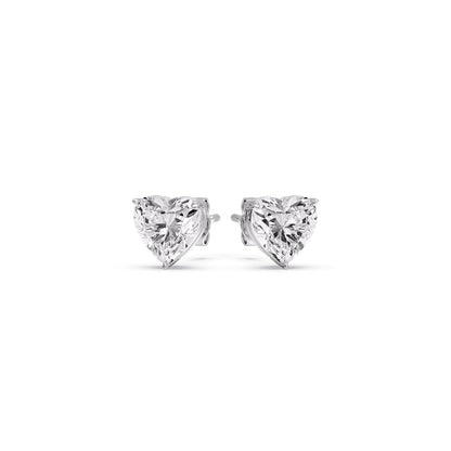 Heart Shaped 3 Prong Basket Stud Earring Fascinating Diamonds