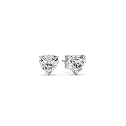 Heart Shaped 3 Prong Basket Stud Earring Fascinating Diamonds