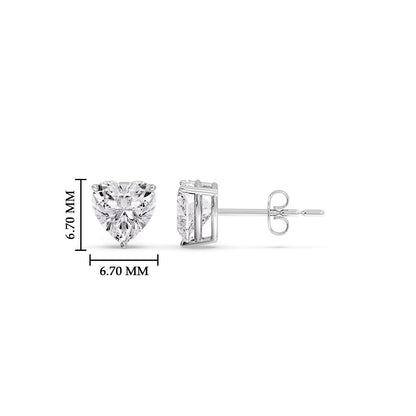 Heart Shaped 3 Prong Basket Stud Earring Fascinating Diamonds