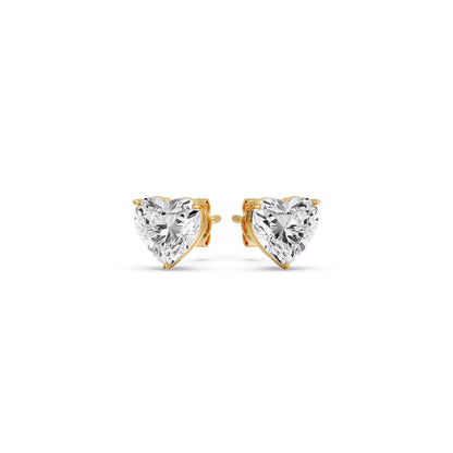 Heart Shaped 3 Prong Basket Stud Earring Fascinating Diamonds