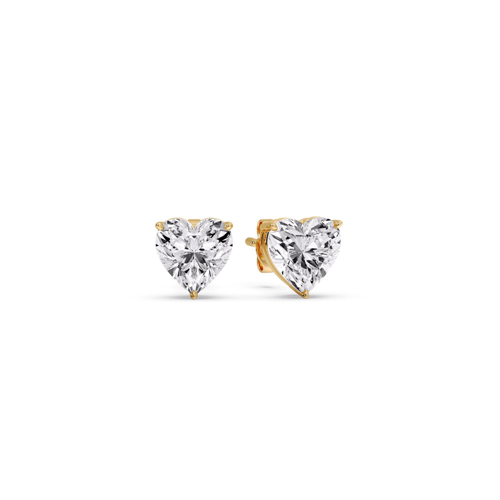 Heart Shaped 3 Prong Basket Stud Earring Fascinating Diamonds