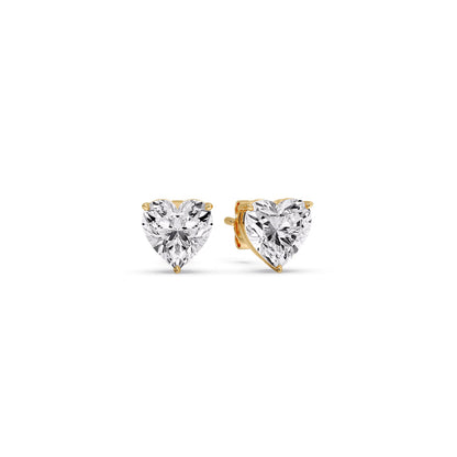 Heart Shaped 3 Prong Basket Stud Earring Fascinating Diamonds