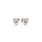 Heart Shaped 3 Prong Basket Stud Earring Fascinating Diamonds