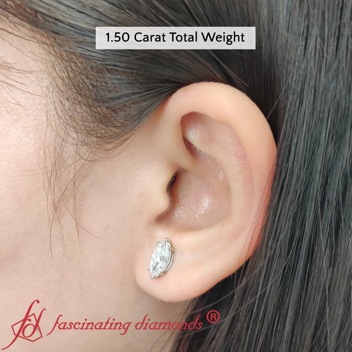 Marquise Diamond 6 Prong Stud Earrings Fascinating Diamonds