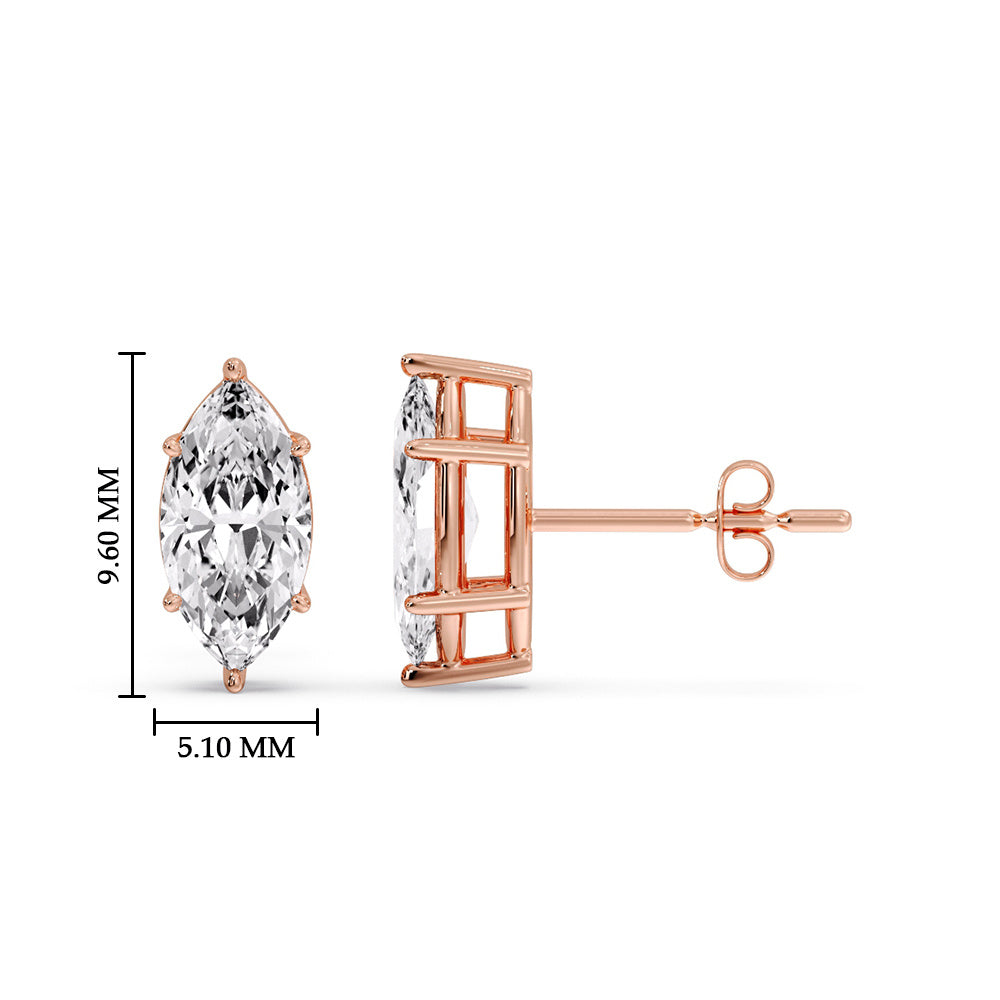 Marquise Diamond 6 Prong Stud Earrings Fascinating Diamonds