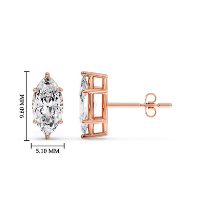 Marquise Diamond 6 Prong Stud Earrings Fascinating Diamonds