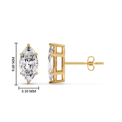 Marquise Diamond 6 Prong Stud Earrings Fascinating Diamonds