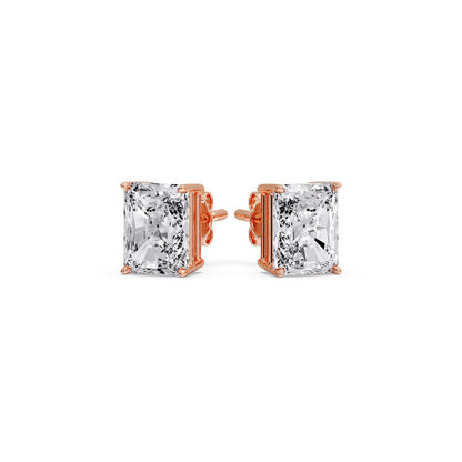 Radiant Diamond Basket Stud Earring Fascinating Diamonds