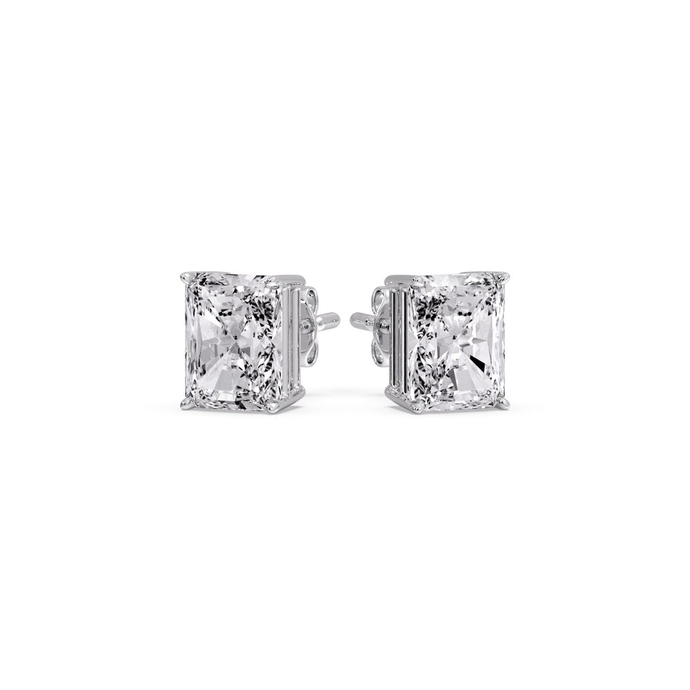 Radiant Diamond Basket Stud Earring Fascinating Diamonds