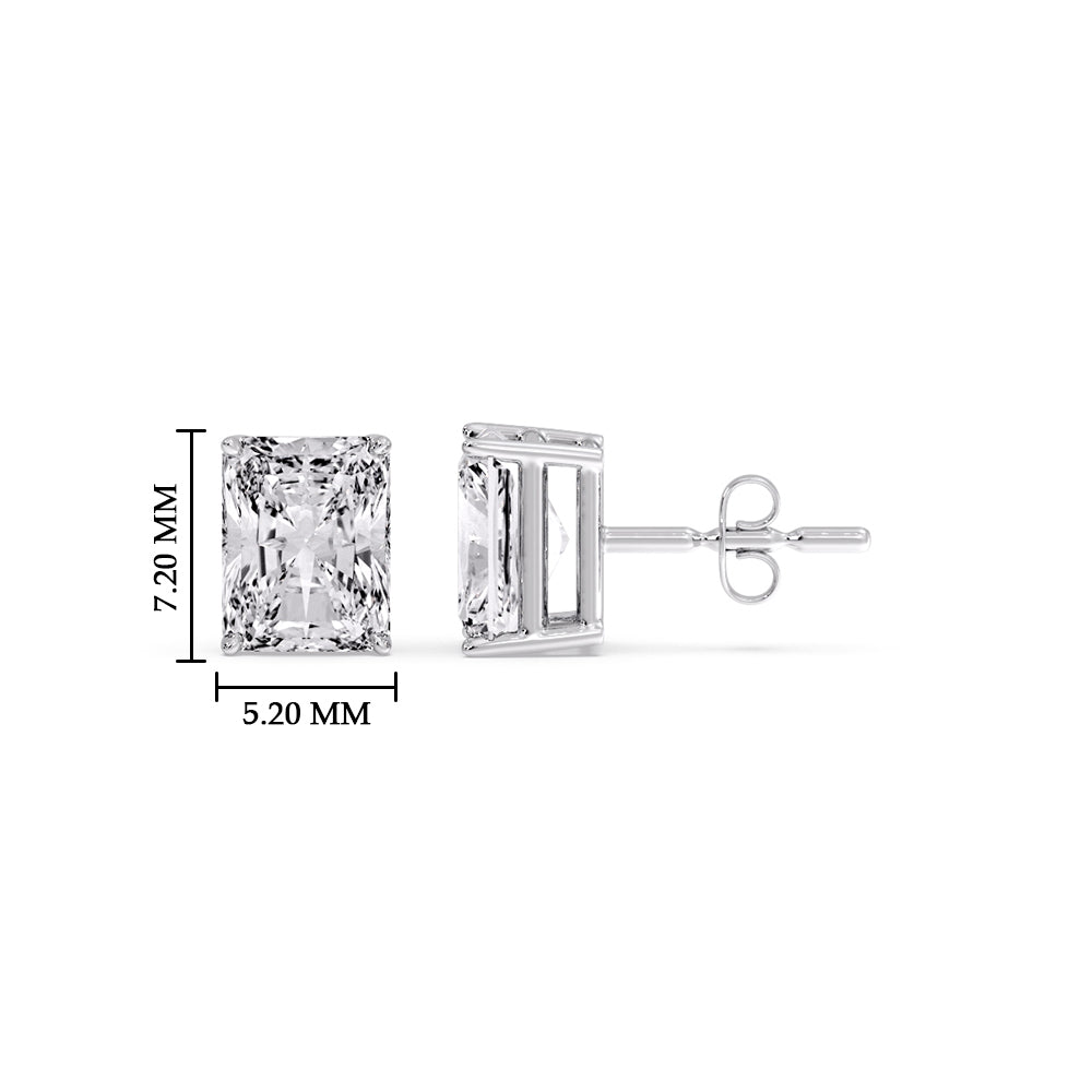 Radiant Diamond Basket Stud Earring Fascinating Diamonds
