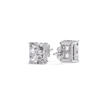 Radiant Diamond Basket Stud Earring Fascinating Diamonds